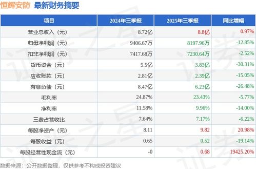 恒輝安防2025年三季報簡析 增收不增利，應收賬款高企，安全評價業務引關注